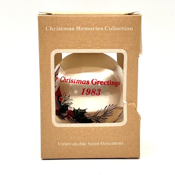 Vintage 1983 Christmas Greetings Ornament Memories Collection Cardinal Birds - Picture 1 of 8